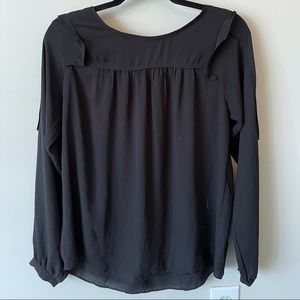 Black LOFT blouse, small, sleeve detailing